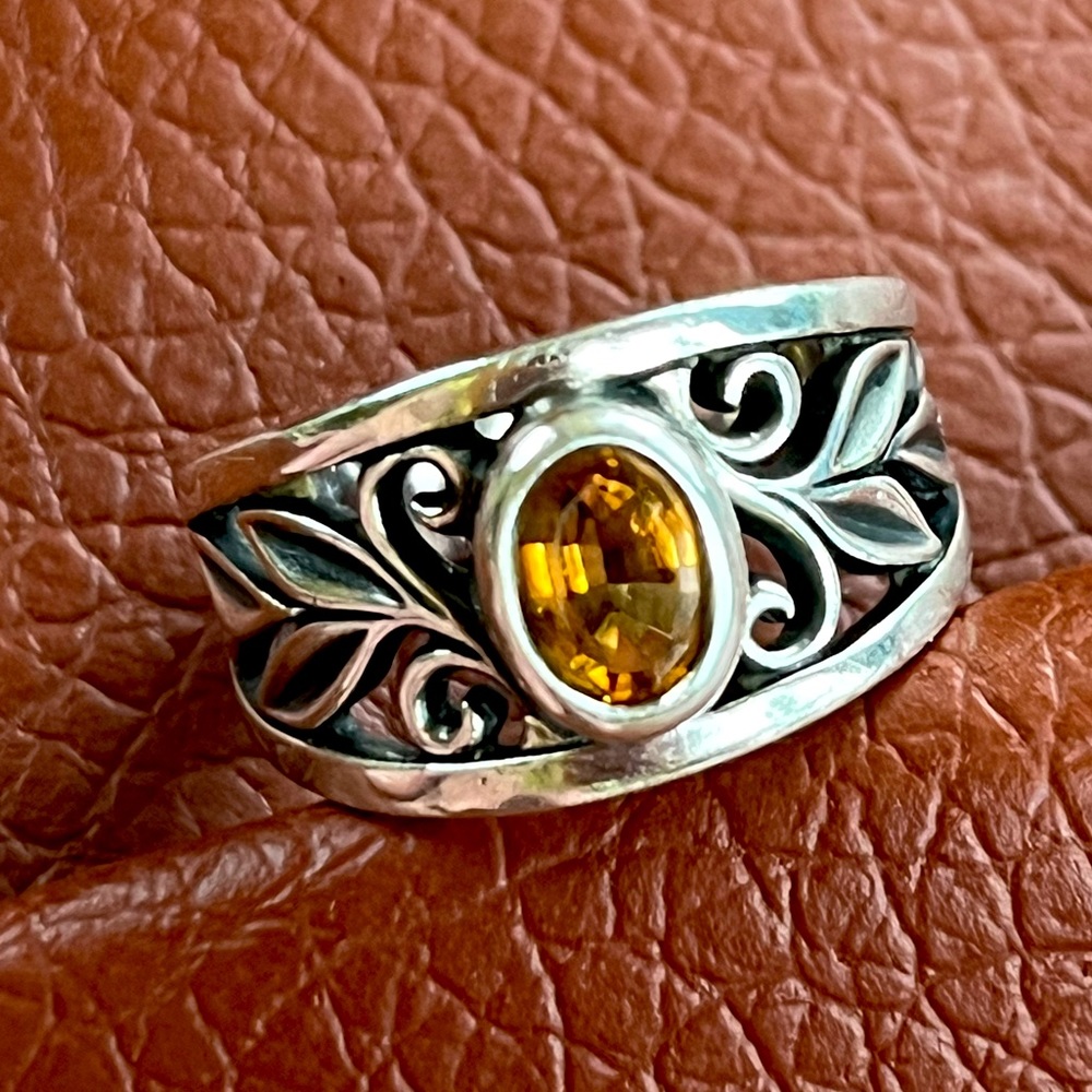 Abounding vine ring Citrine James Avery  silver size 10